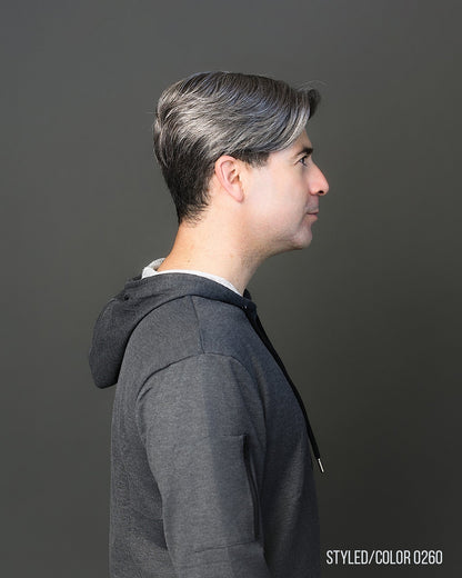 403 Men's System H | Mono-Top Remy Human Hair Topper (100% Hand-Tied)