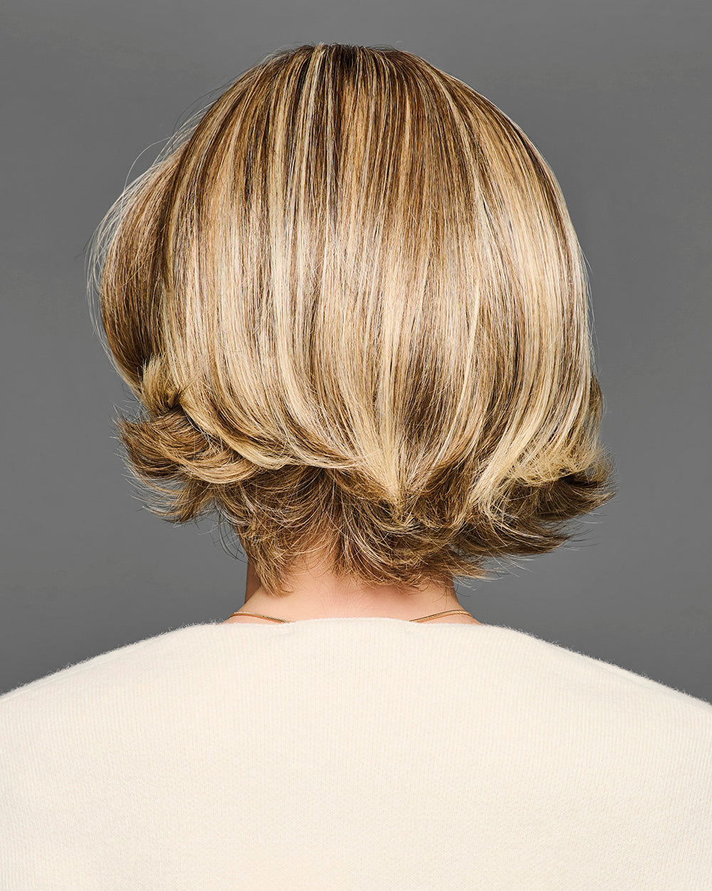 STAND OUT STYLE by GABOR in color GF12-22SS SHADED CAPPUCCINO | Light Golden Brown Evenly Blended with Cool Platinum Blonde Highlights with Dark Roots