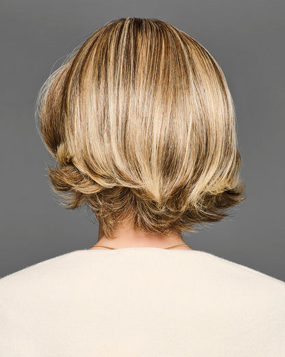 STAND OUT STYLE by GABOR in color GF12-22SS SHADED CAPPUCCINO | Light Golden Brown Evenly Blended with Cool Platinum Blonde Highlights with Dark Roots