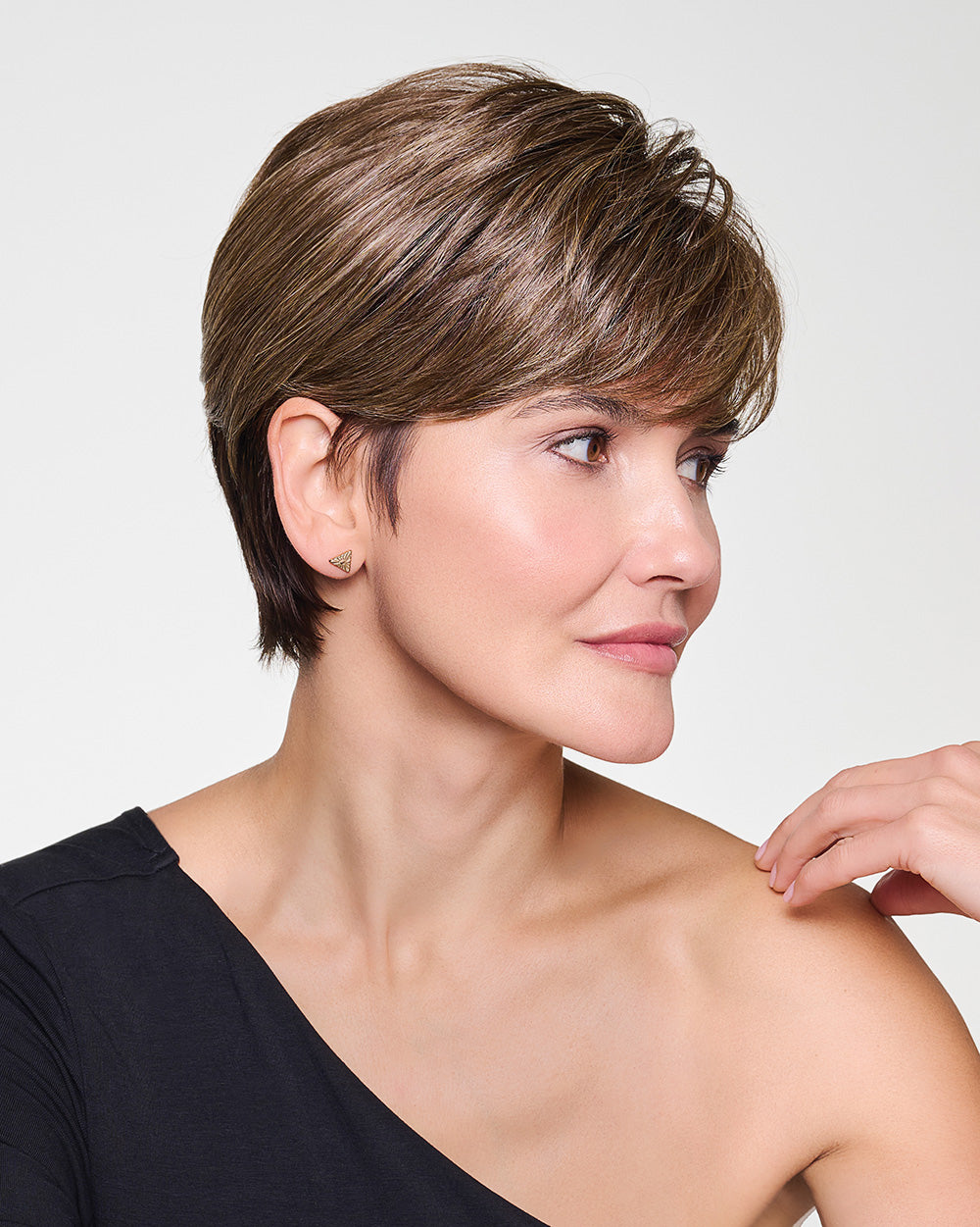 CROP CUT TOPPER in color SS9/24 ICED CAFÉ LATTE | Dark Brown shaded with Golden Brown